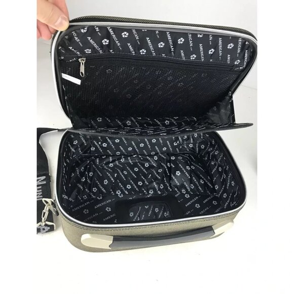 American Uni Womens Brown Black White Adjustable Cosmetic Makeup‎ Organizer Bag - Picture 8 of 10